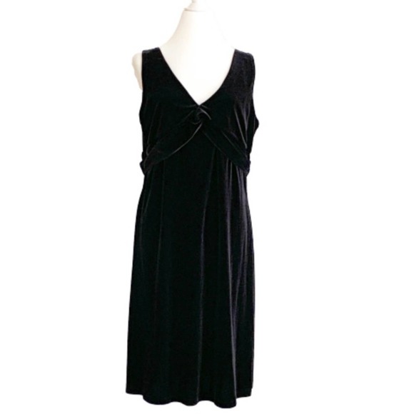 Cato LBD Black Velvet Sleeveless Knot Front A-Line Party Dress Plus Size 18 - Picture 1 of 11